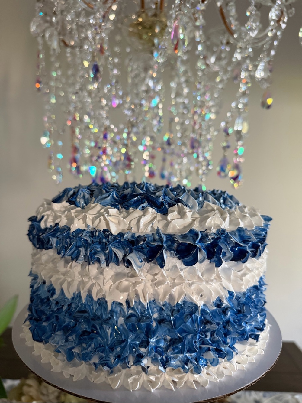 Blue Hydrangea Faux Cake | Handcrafted Home Decor